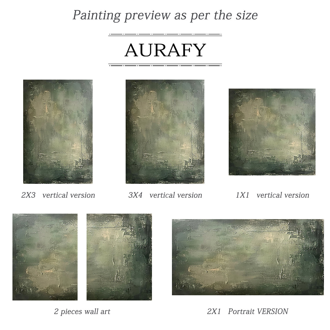 Verdant Stillness-Green 3D Textured-AURA081