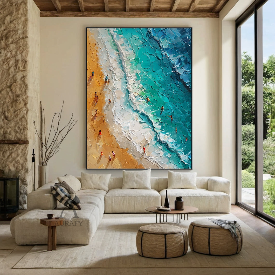 Turquoise Beach Shoreline Wall Art - AURA676