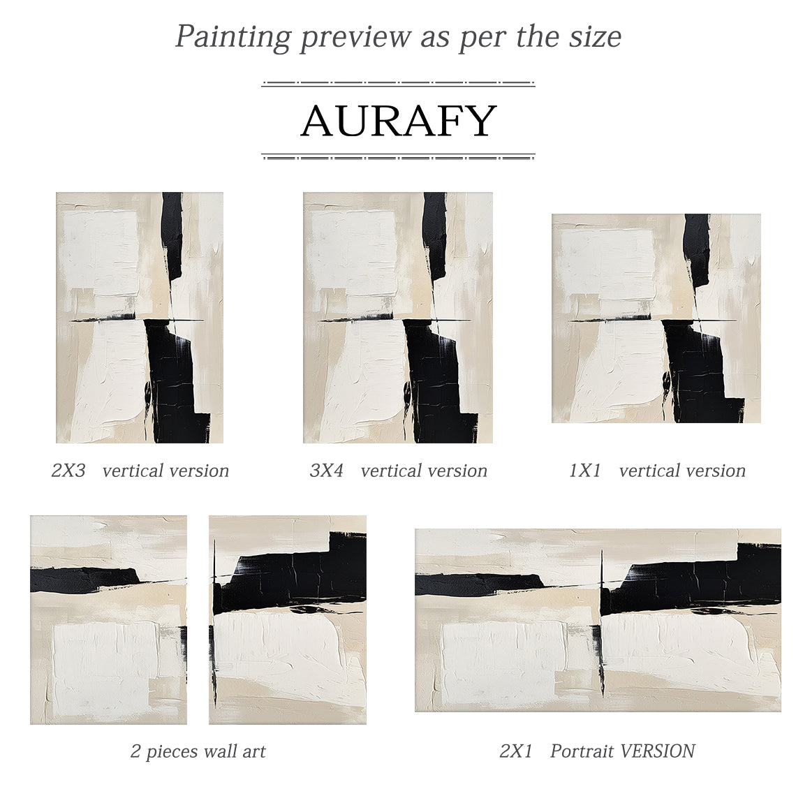 Traces of Still Light a Warm Ivory & Noir Abstraction-AURA111