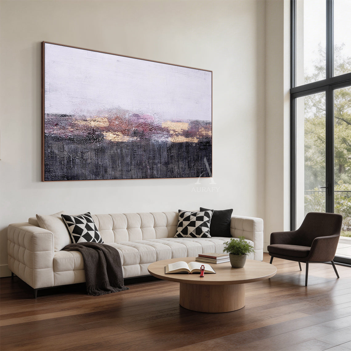 Abstract Black Gray Wall Art for Modern Home Decor AURA262
