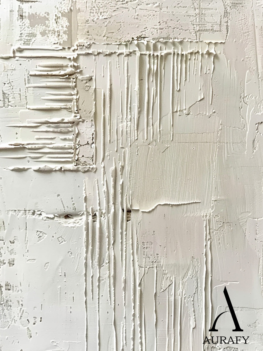 3D Textured Beige Abstract Painting Tactile Surface Sculpted Canvas Japandi Minimalist Art AURA526