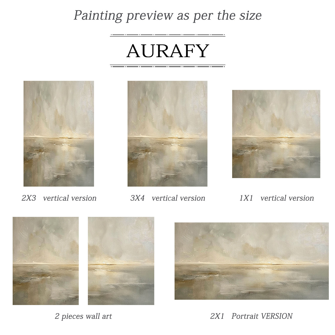 Quiet Horizon-Beige Abstract Field-AURA105
