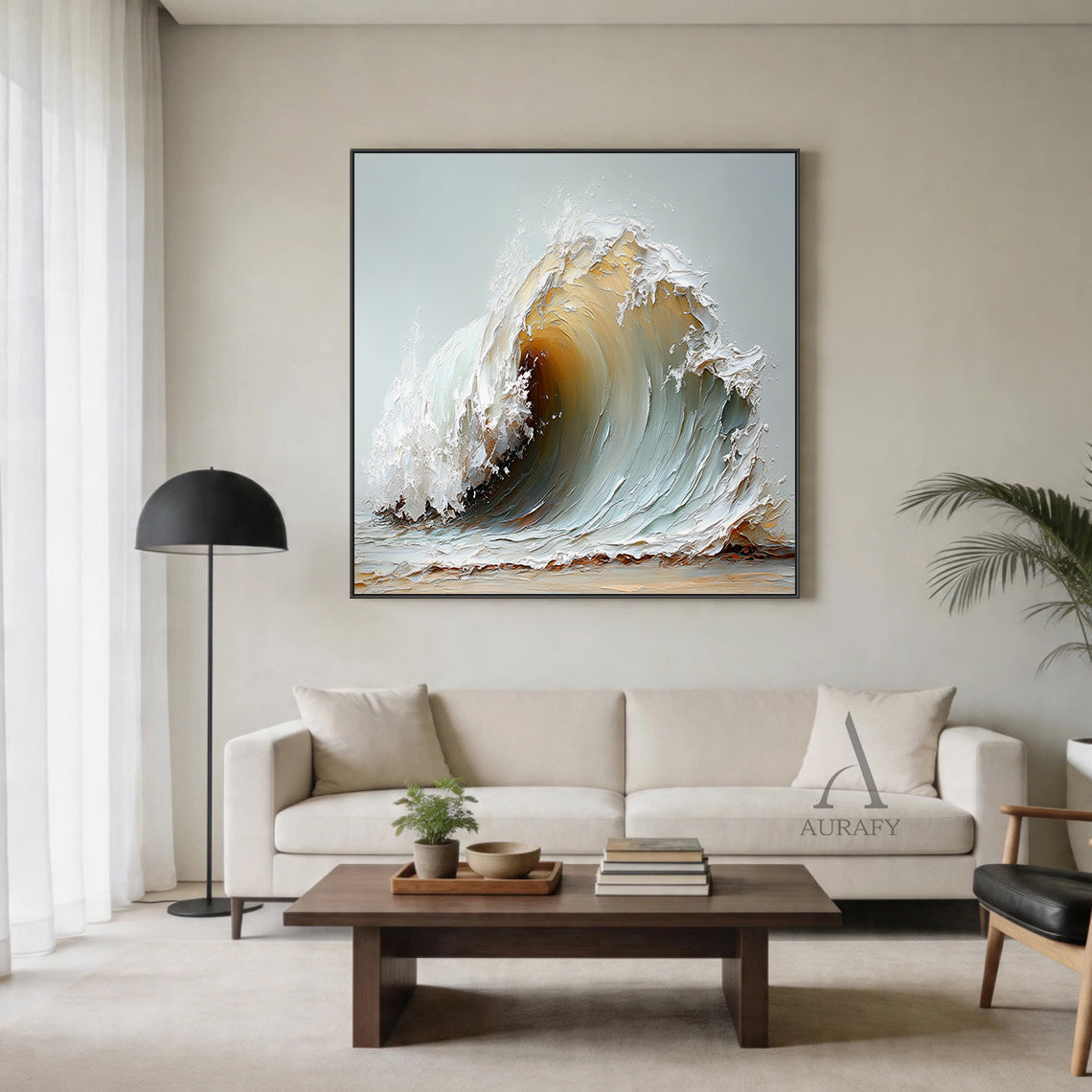 Beige 3D Textured Painting Modern Wall Art for Home Decor AURA401