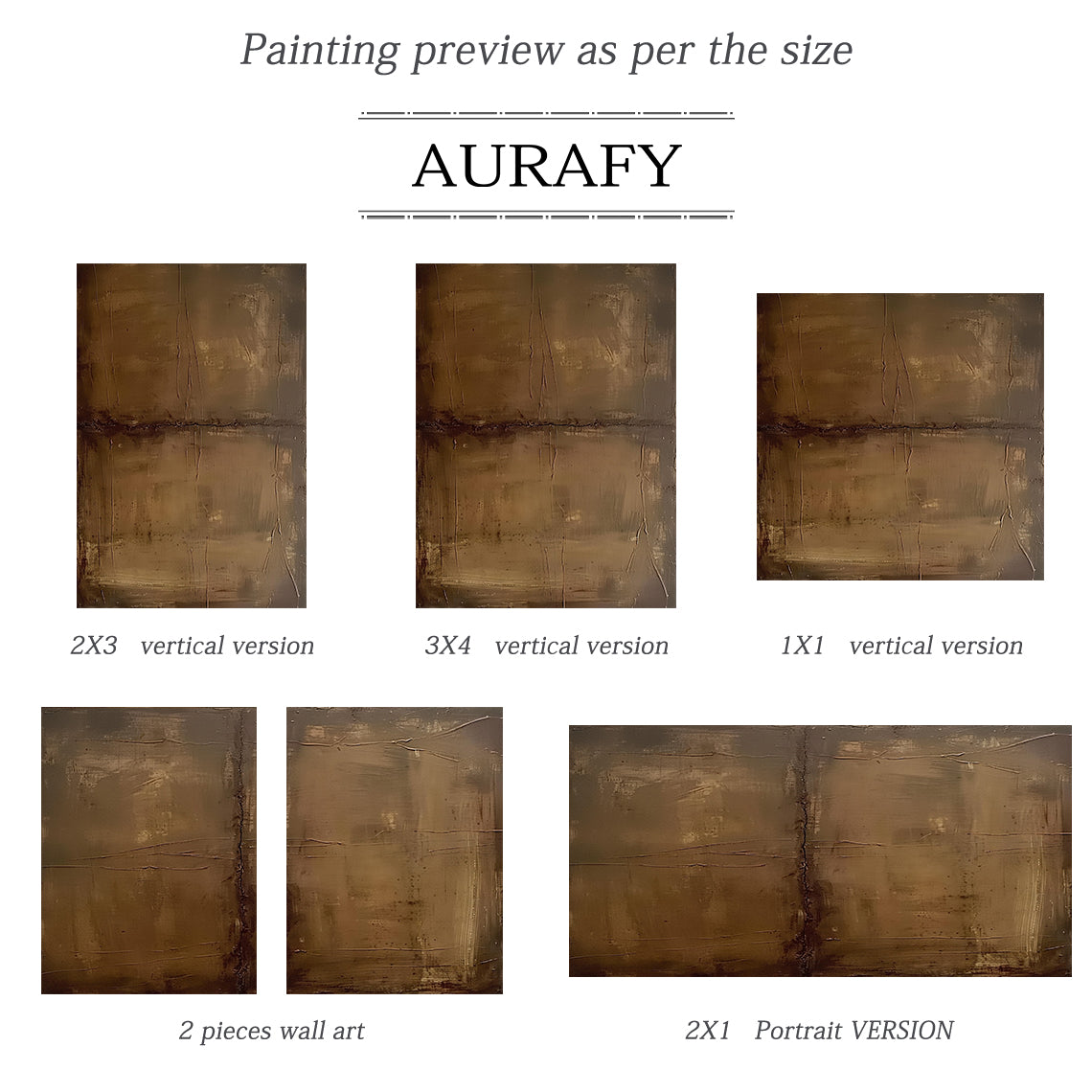 Earthline Depth Canvas a Bronze Umber Textured Wall Art-AURA070