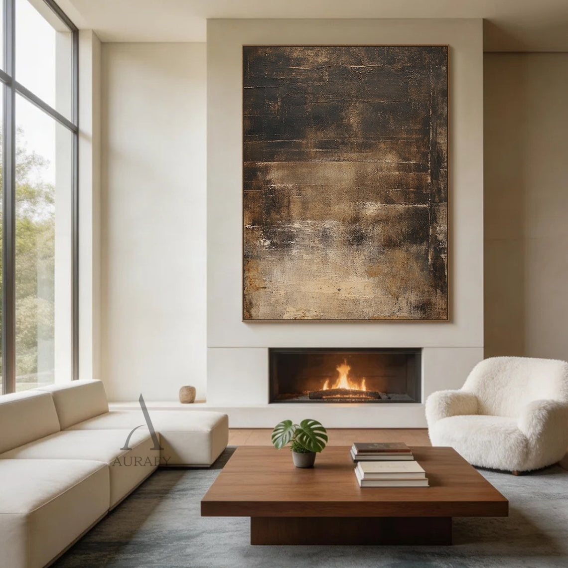 Unique Brown WABI SABI Decor Piece for Cozy Living Areas AURA404