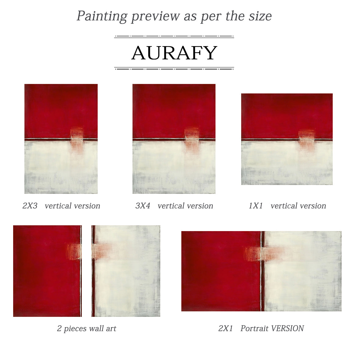 General Abstract Beige Red Wall Art for Modern Home Decor AURA347