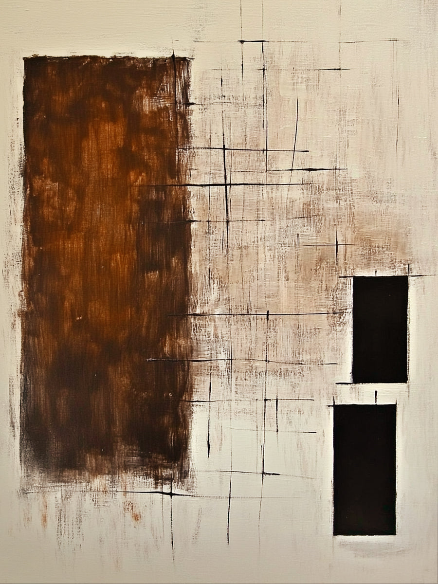 Abstract Beige Brown Wall Art for Home Living Room Decor AURA303