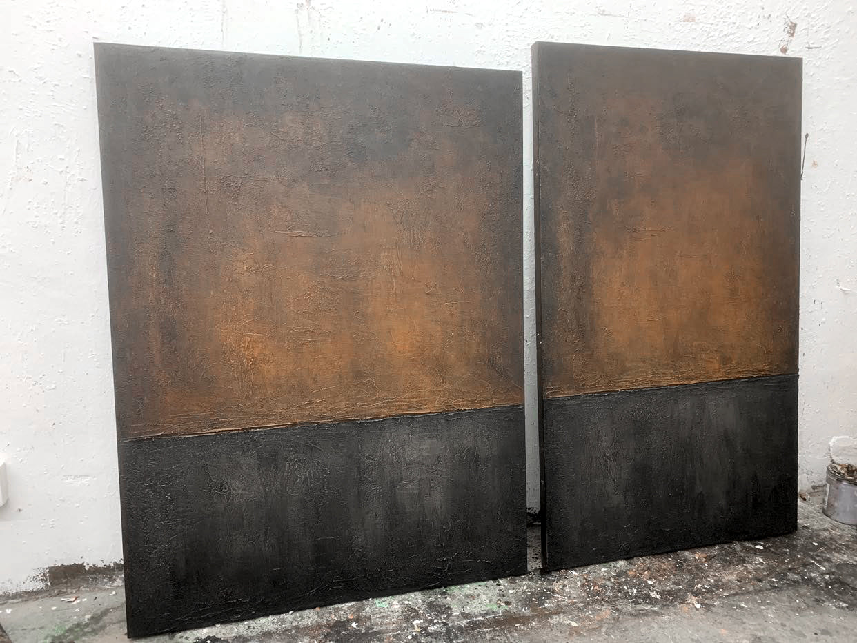 Modern Abstract Brown Textured Wall Art for Living Room Decor - AURA189