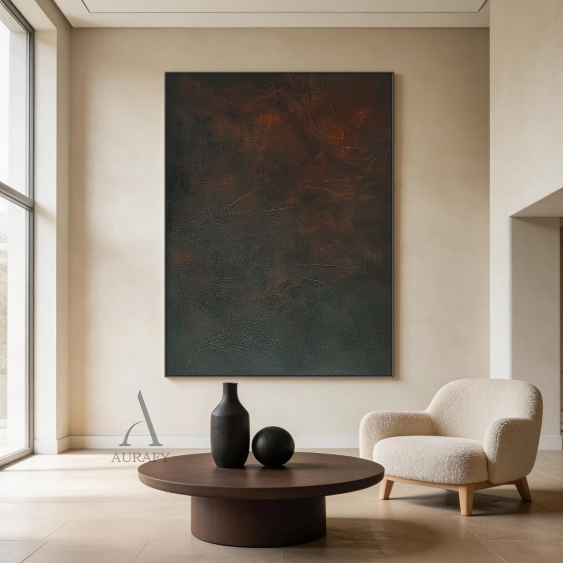 Minimalist Black Wall Art Sculpted High-Relief Tactile Surface Layered Curves Vertical Stripes AURA429