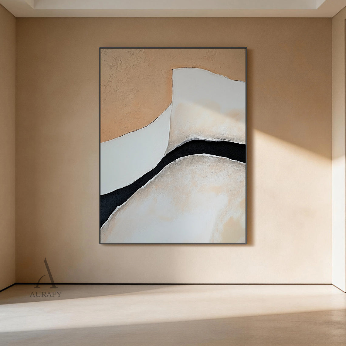 Minimalist Beige Brown Wall Art for Living Room Home Decor AURA381