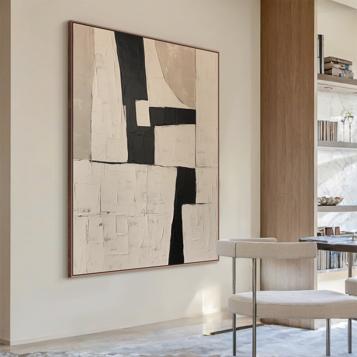Silent Geometry-Black & Beige Spatial Field-AURA110