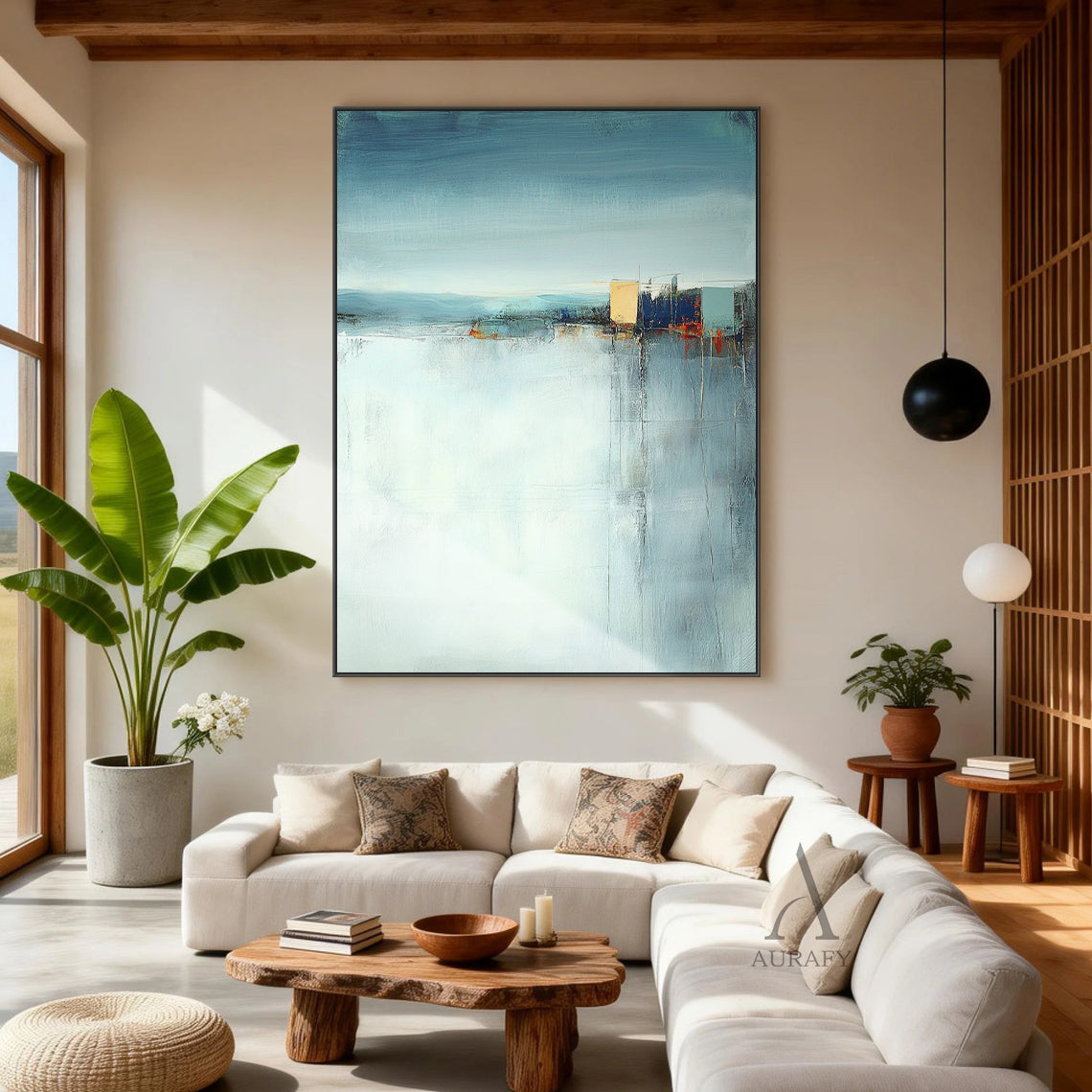 Modern Blue General Abstract Wall Art for Home Office Decor AURA359
