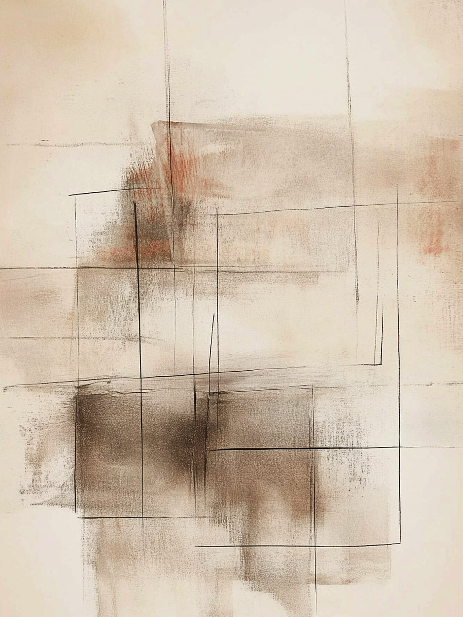 Beige General Abstract Wall Art for Home Living Room Decor AURA376