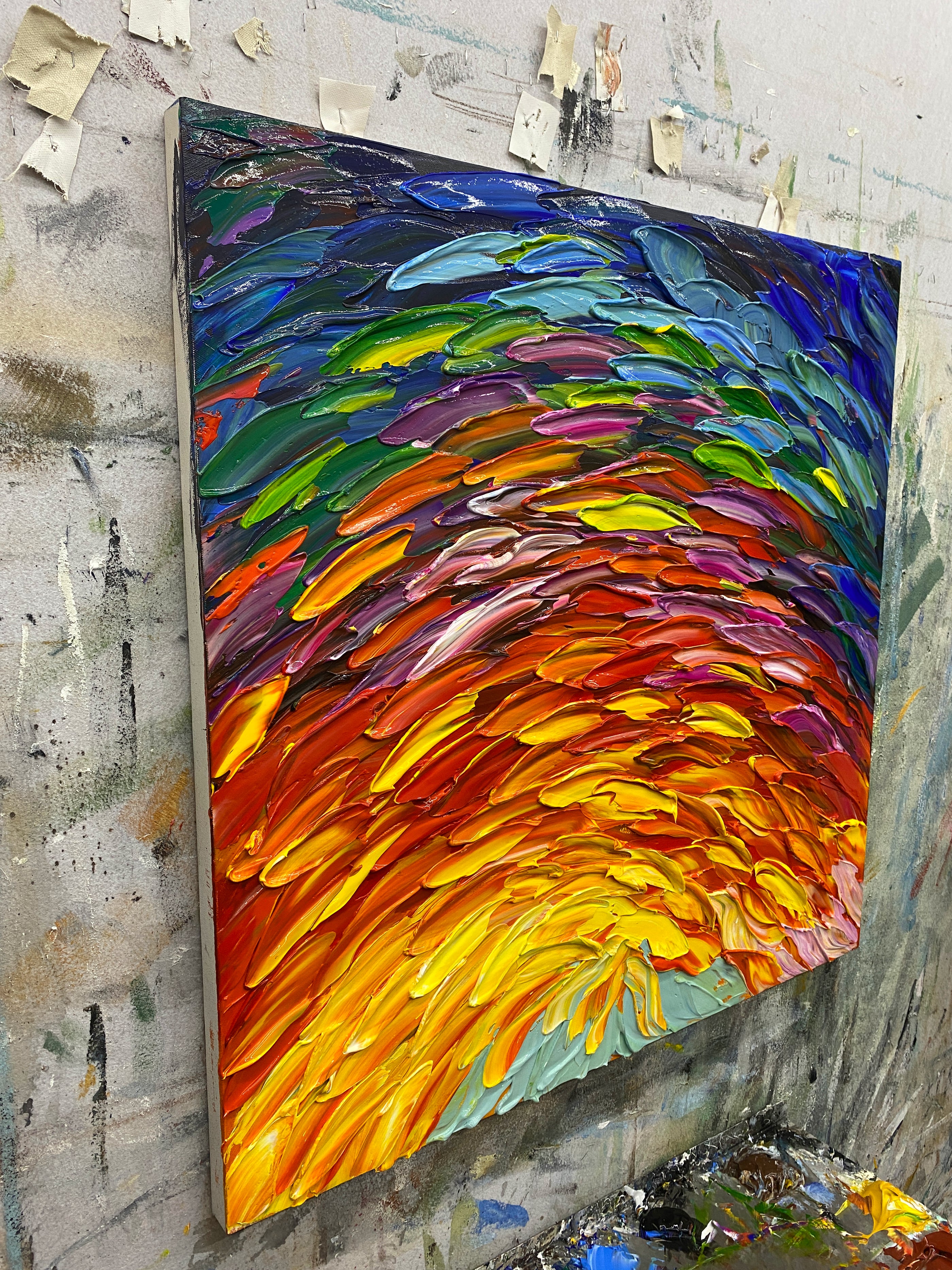 Modern Abstract 3D Textured Colorful Living Room Wall Art Painting AURA167