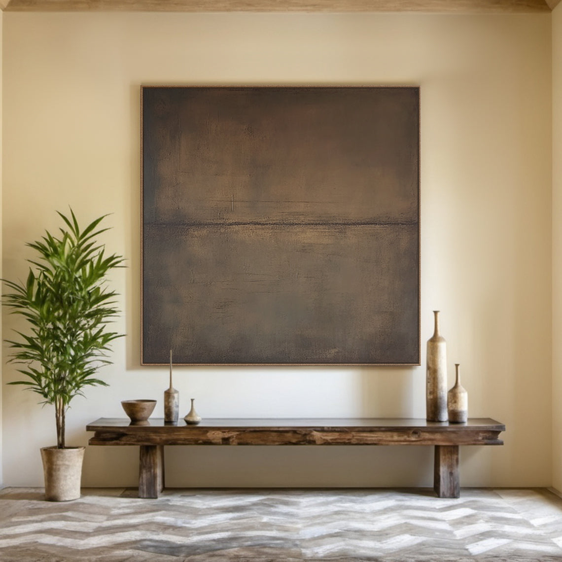 General Abstract Brown Large Canvas Wall Art for Home Decor - AURA188