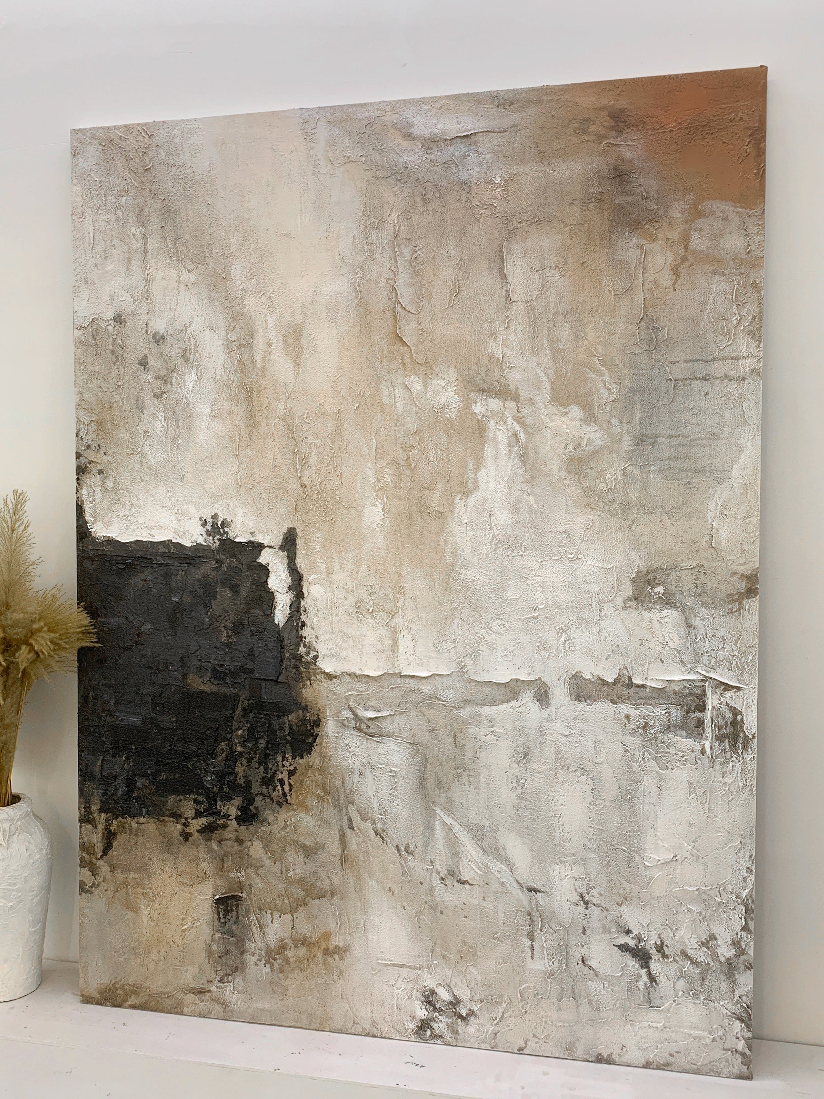 Quiet Patina-Beige Abstract Wall Art Field-AURA134