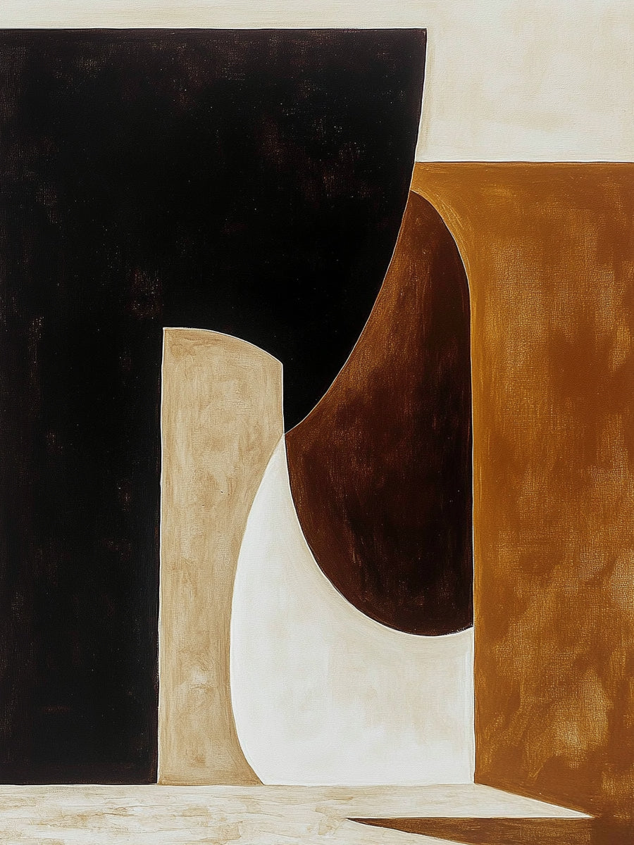 General Abstract Black Brown Living Room Wall Art Decor AURA278