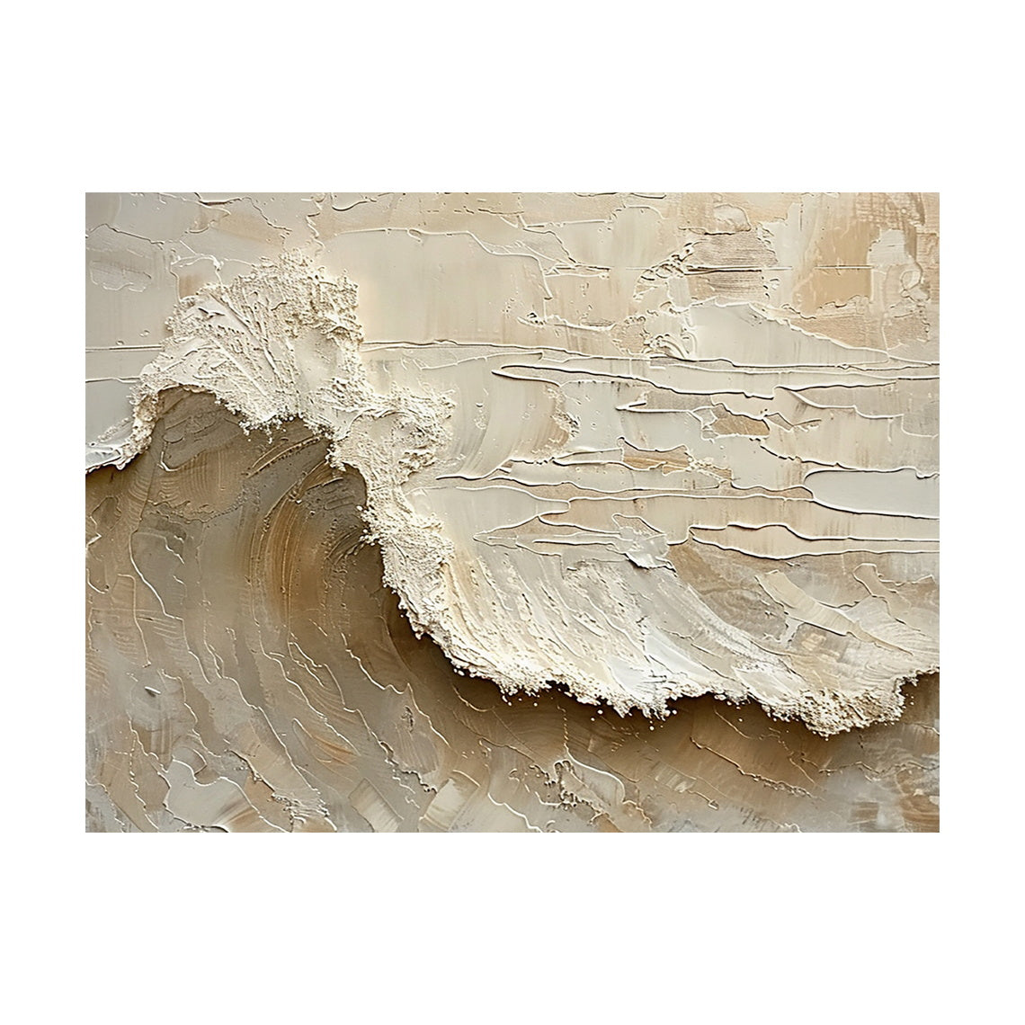 Neutral Breaking Wave Wall Art - AURA679