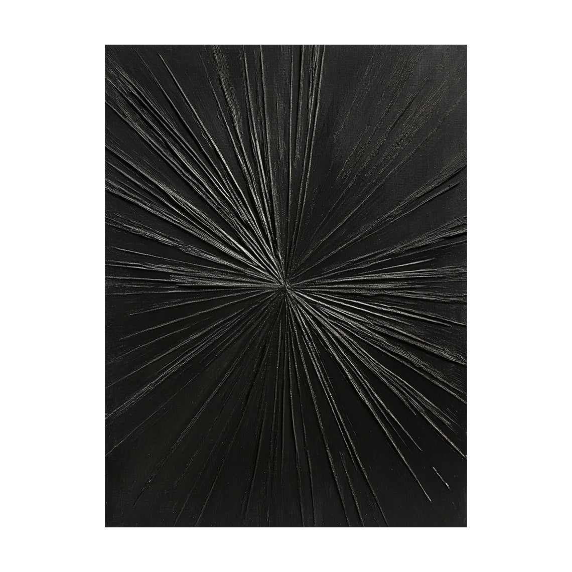 Minimalist Black Wall Art Tactile High-Relief Scratch-Textured Silver Metallic Lines Sculpted Abstract AURA456