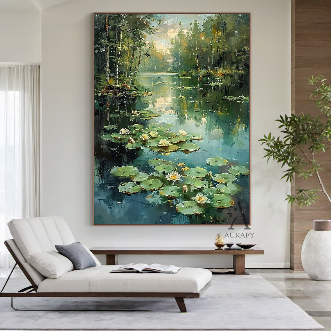 Nature-Inspired Green Landscape Wall Art for Home Decor AURA321