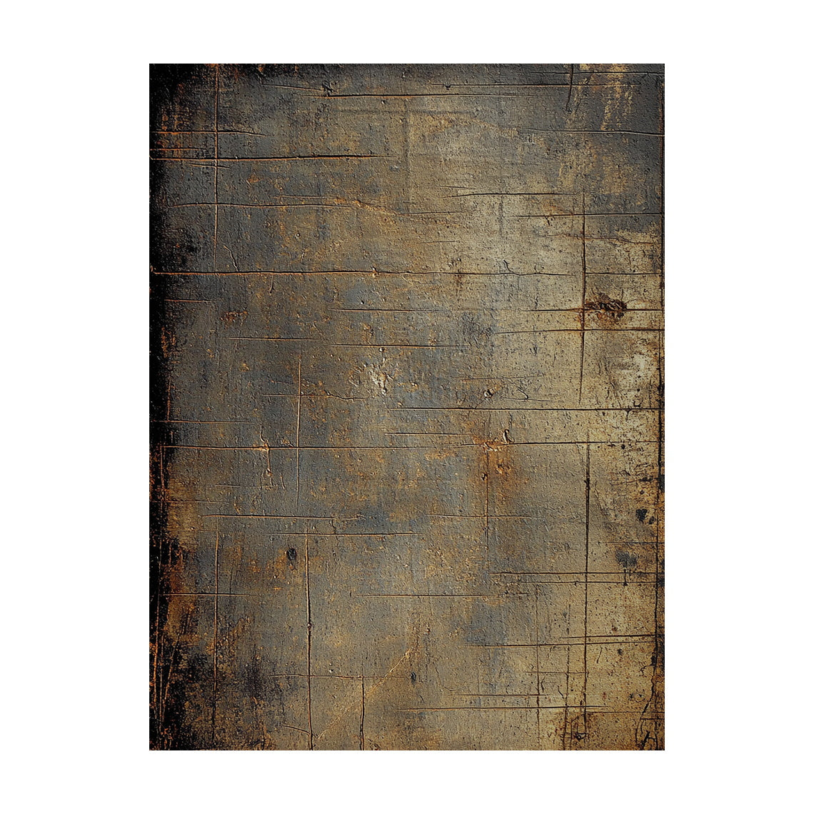 Wabi Sabi Brown Tactile Weathered Aged Artwork with Scratch Marks Rustic Finish AURA585