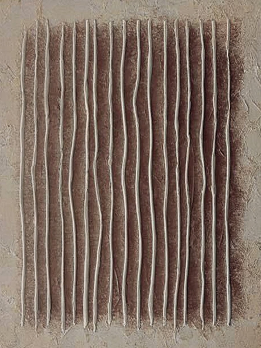 Earthen Lines-Brown Geometric Texture Field-AURA171