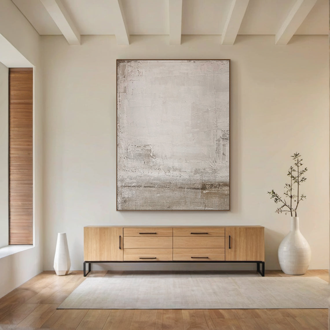 Quiet Patina-Beige & Brown Wabi-Sabi Art-AURA072