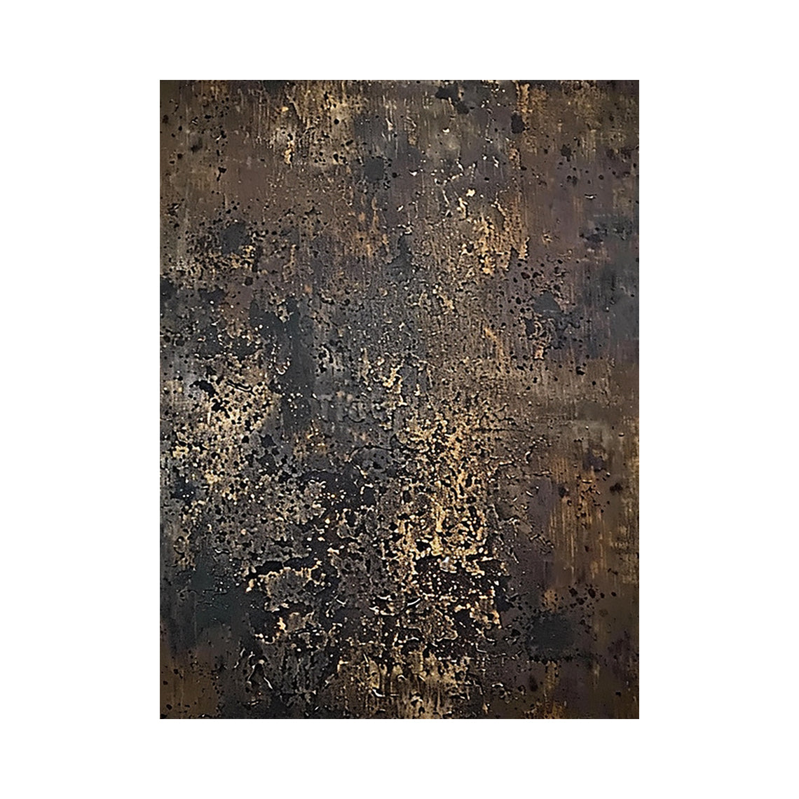 Brown Abstract Texture Painting with Scattered Golden Flecks - AURA839