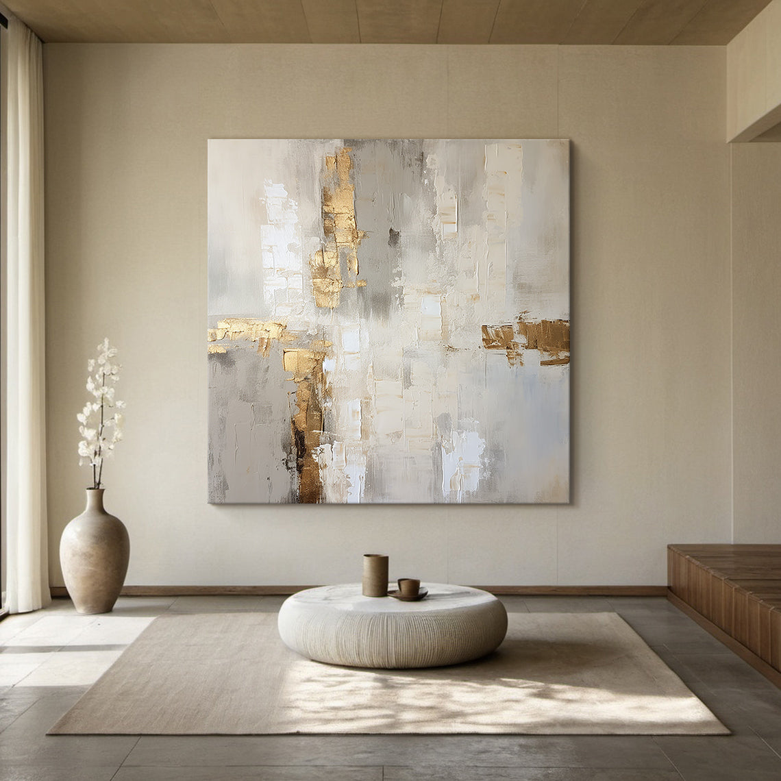 Soft Axis-Yellow & Gray Spatial Field-AURA096