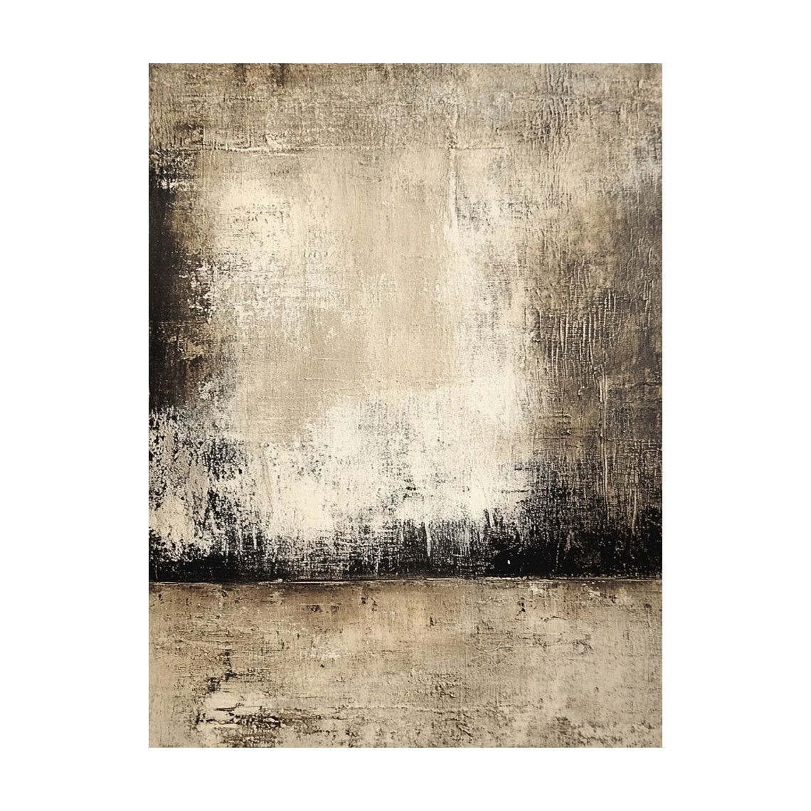 Wabi Sabi Beige Abstract Art with Handcrafted Scratch Textures Mottled Fade Layered Applications AURA584