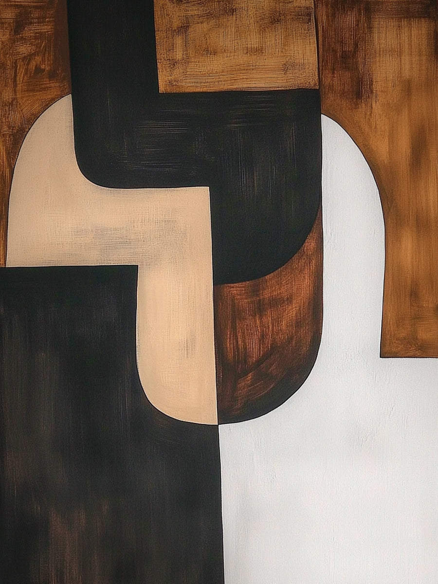 General Abstract Black Brown Modern Wall Art for Home Decor AURA386
