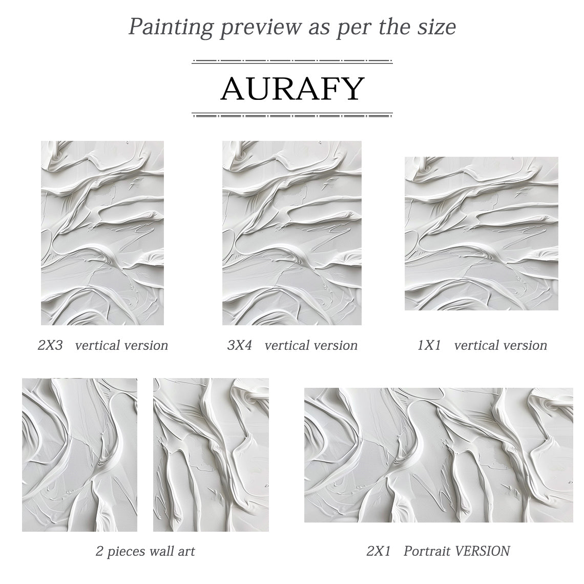 3D Textured White Abstract Painting with Knife Strokes High-Relief Tactile Surface Minimalist Luxe AURA522