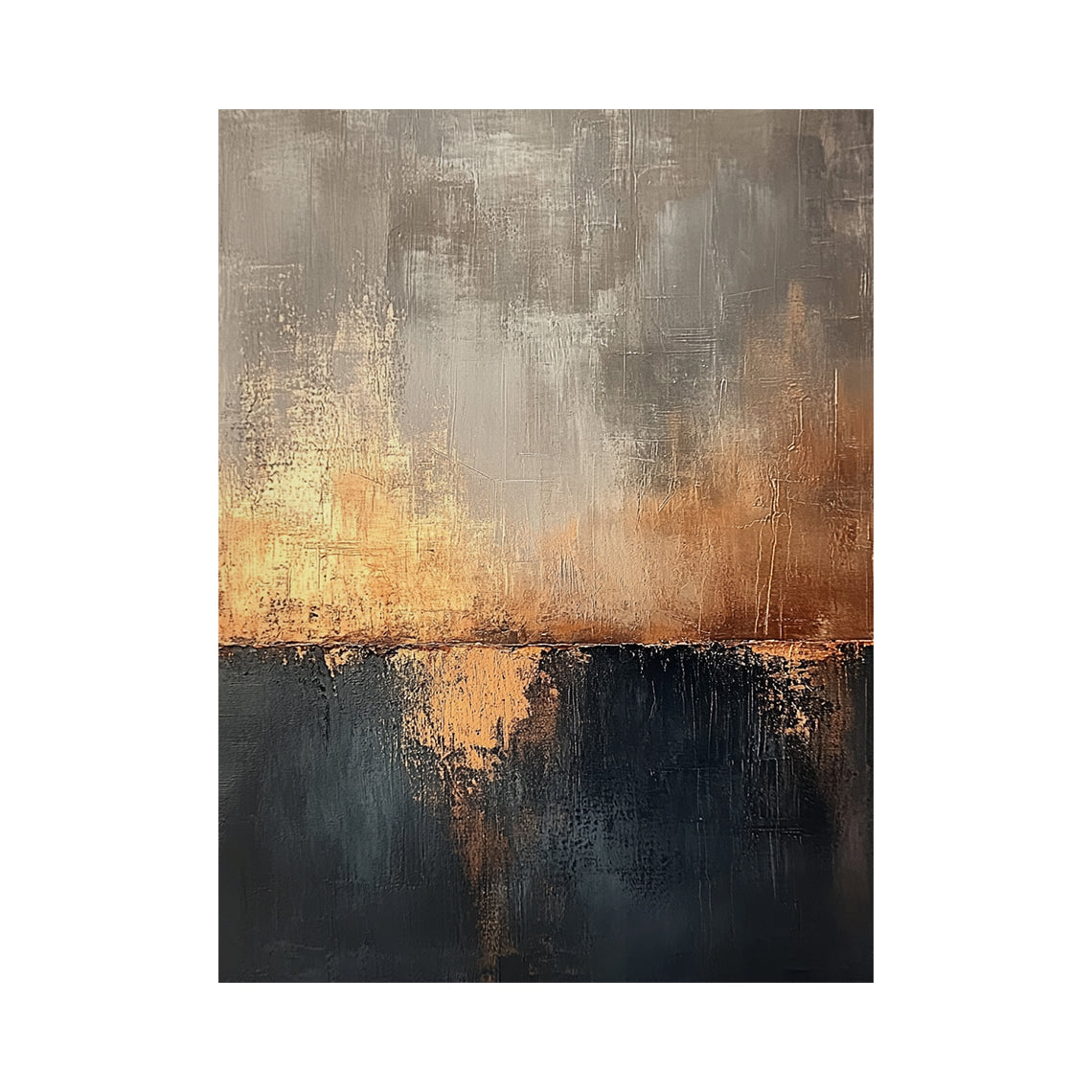 Yellow Ochre and Black Abstract Wall Art with Reflected Light - AURA825