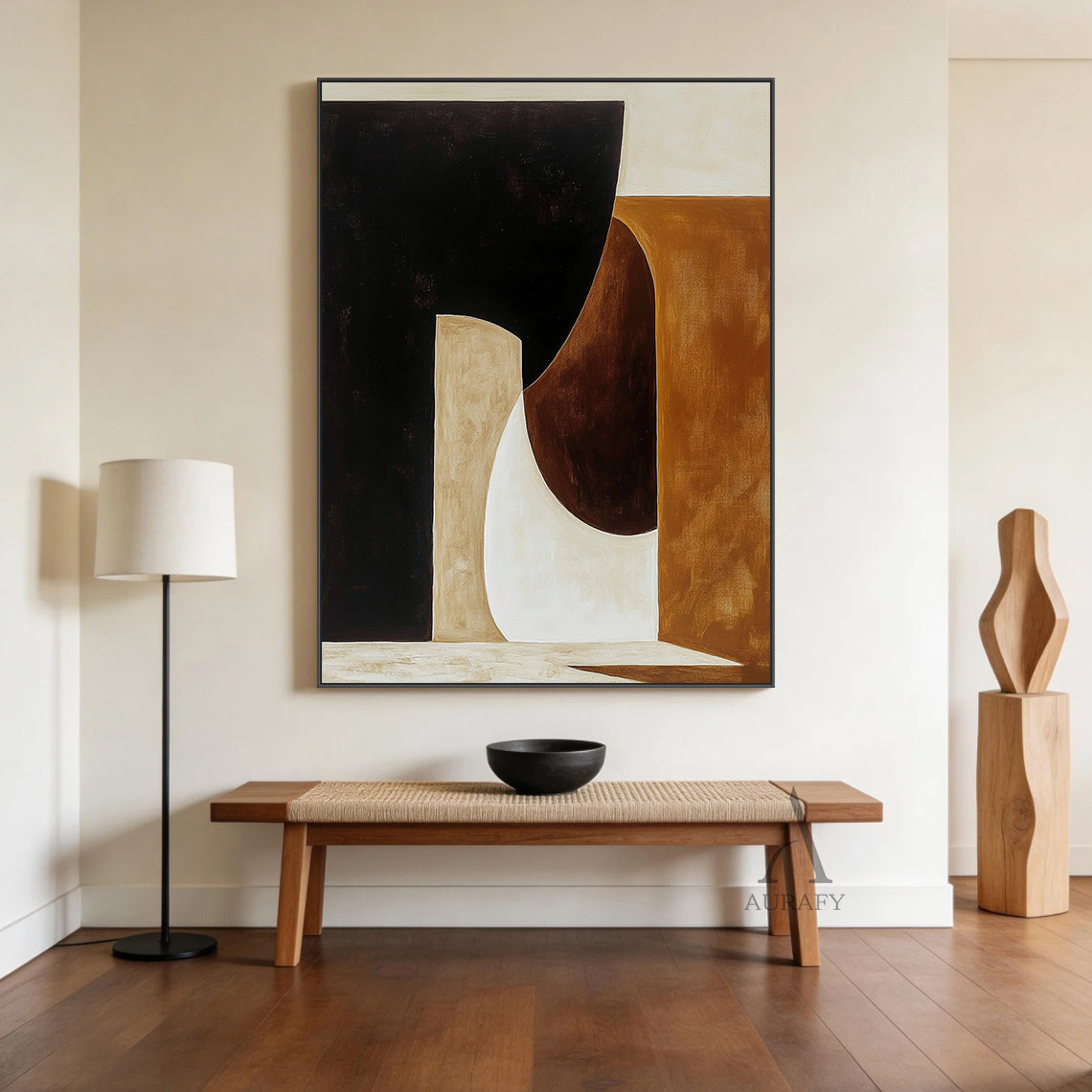 General Abstract Black Brown Living Room Wall Art Decor AURA278