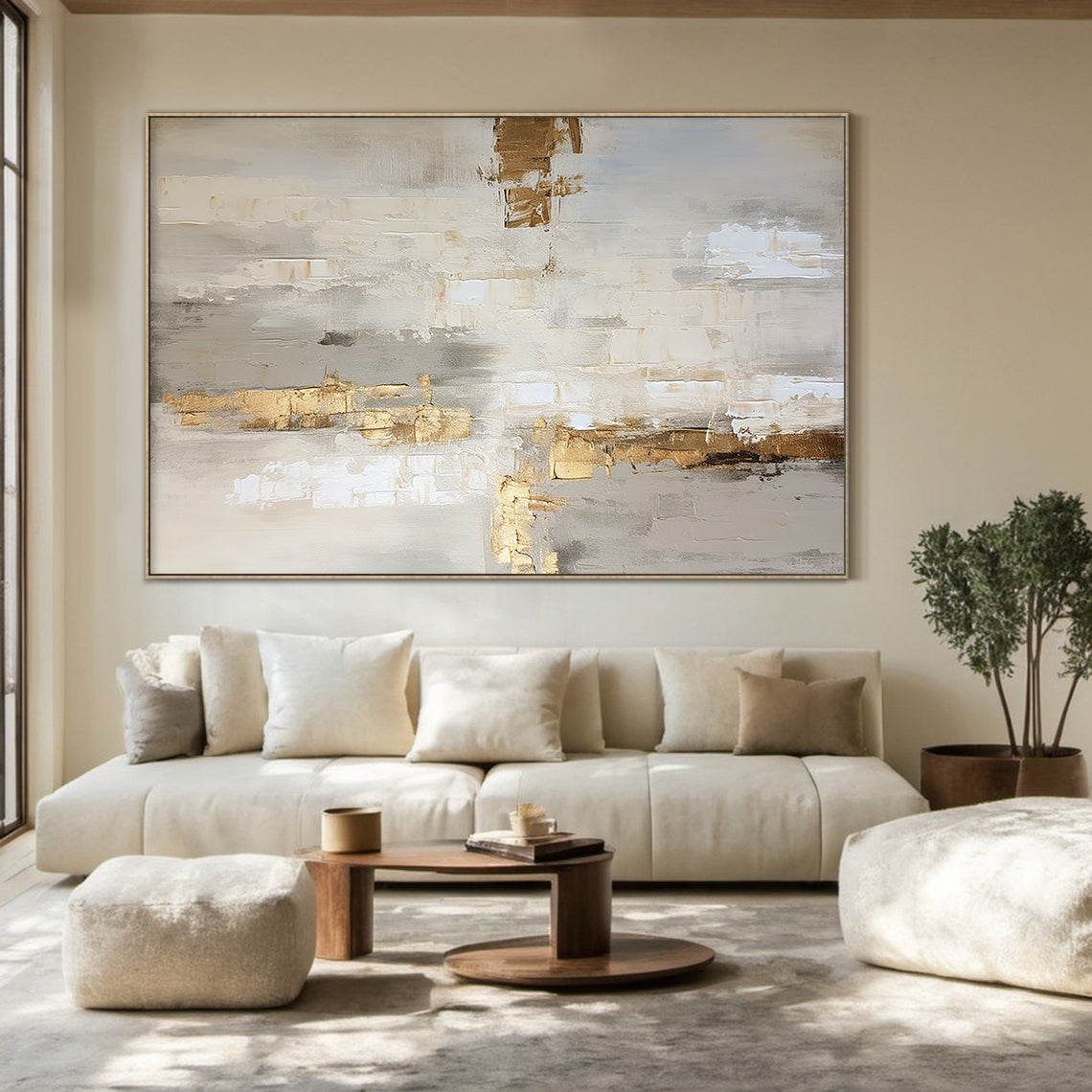 Soft Axis-Yellow & Gray Spatial Field-AURA096