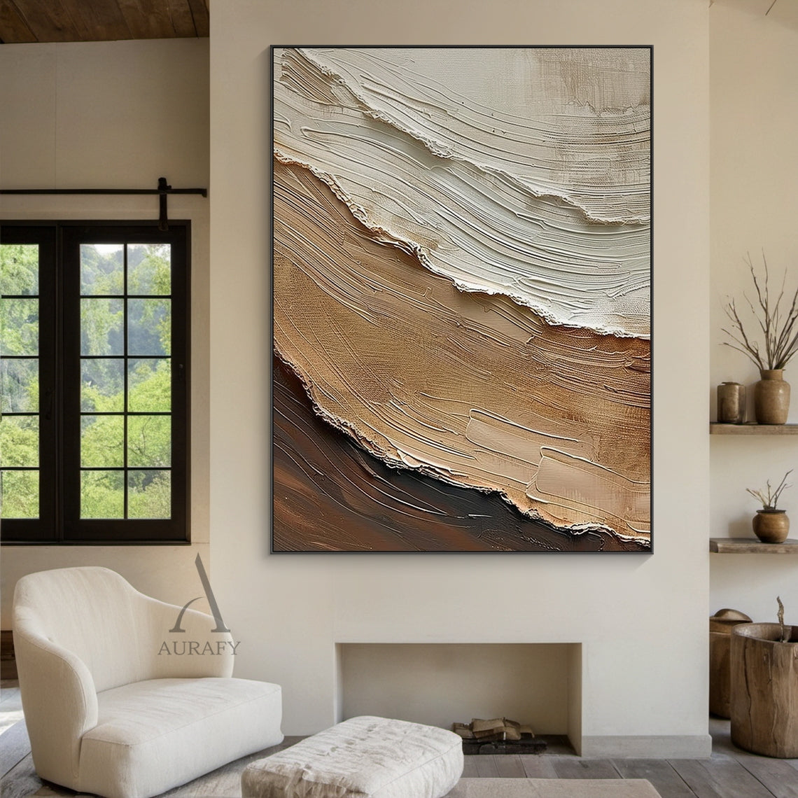 Abstract Coastal Shoreline Texture Wall Art - AURA683
