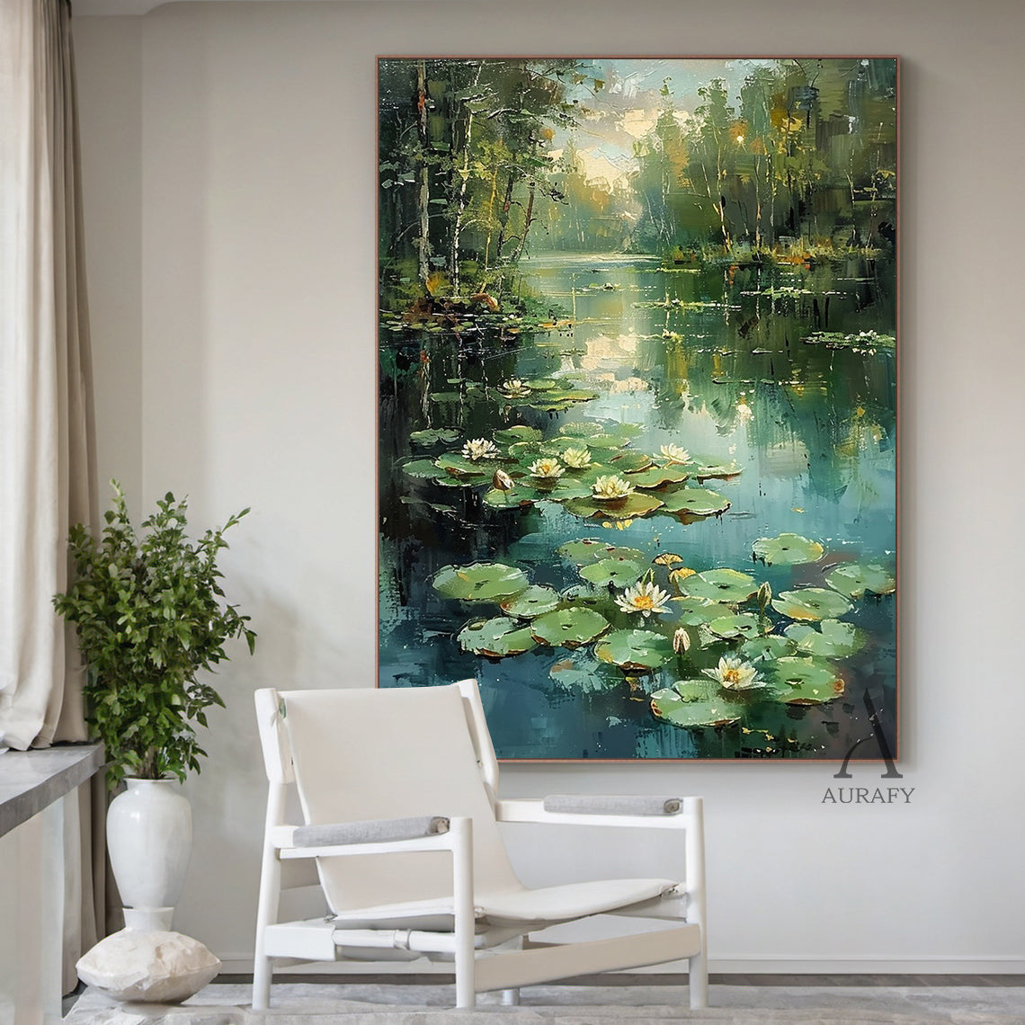 Nature-Inspired Green Landscape Wall Art for Home Decor AURA321