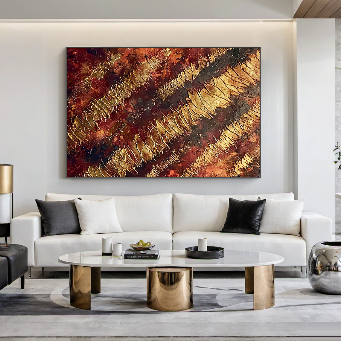Red 3D Textured Wall Painting for Living Room Bedroom Decor AURA233