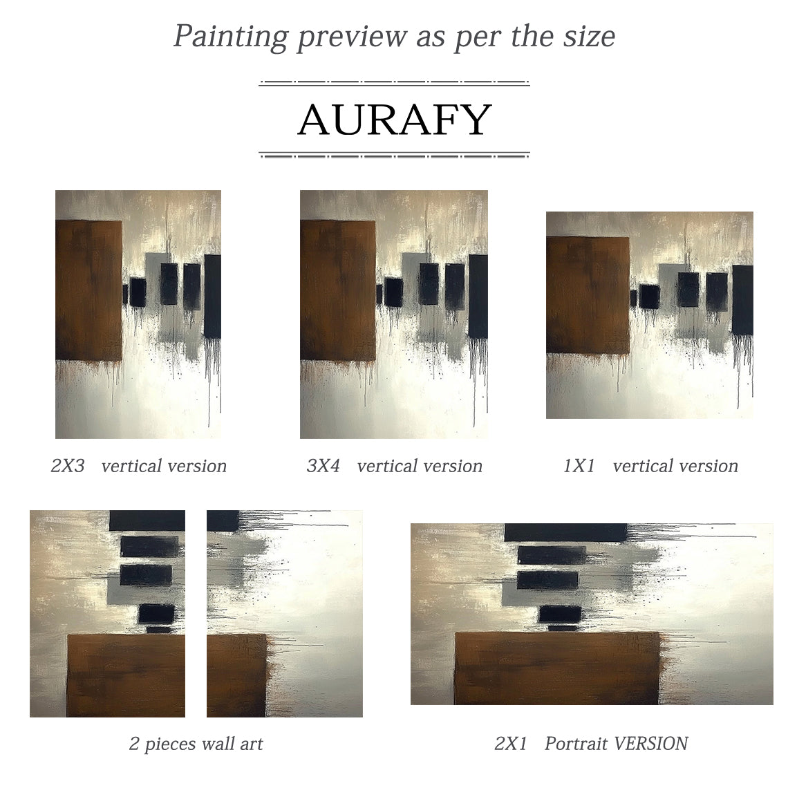 General Abstract Brown Beige Wall Art for Modern Home Decor AURA349