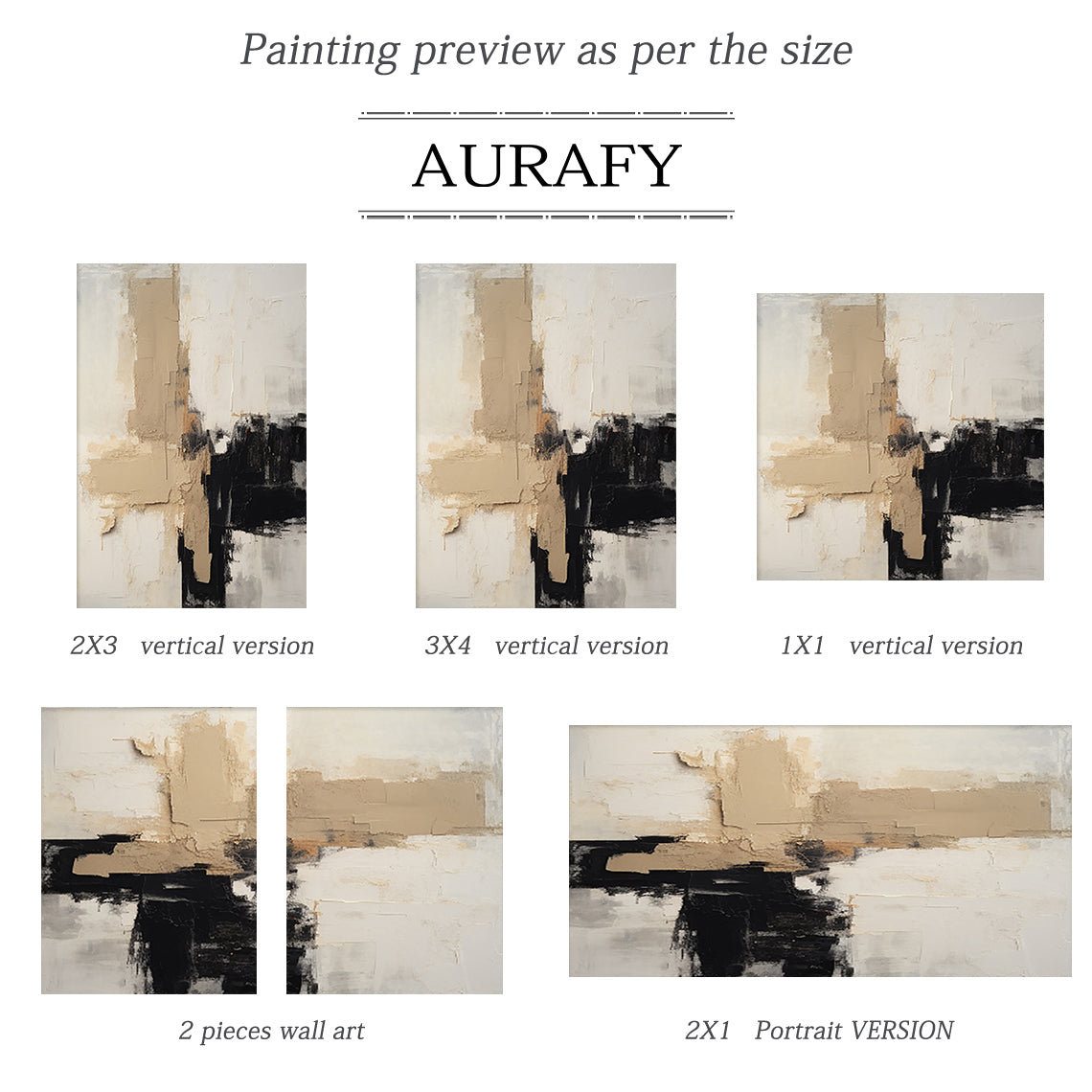 Abstract Beige White Black Plaster Textured Tactile Surface Modern Minimalist Knife Strokes Artwork AURA475