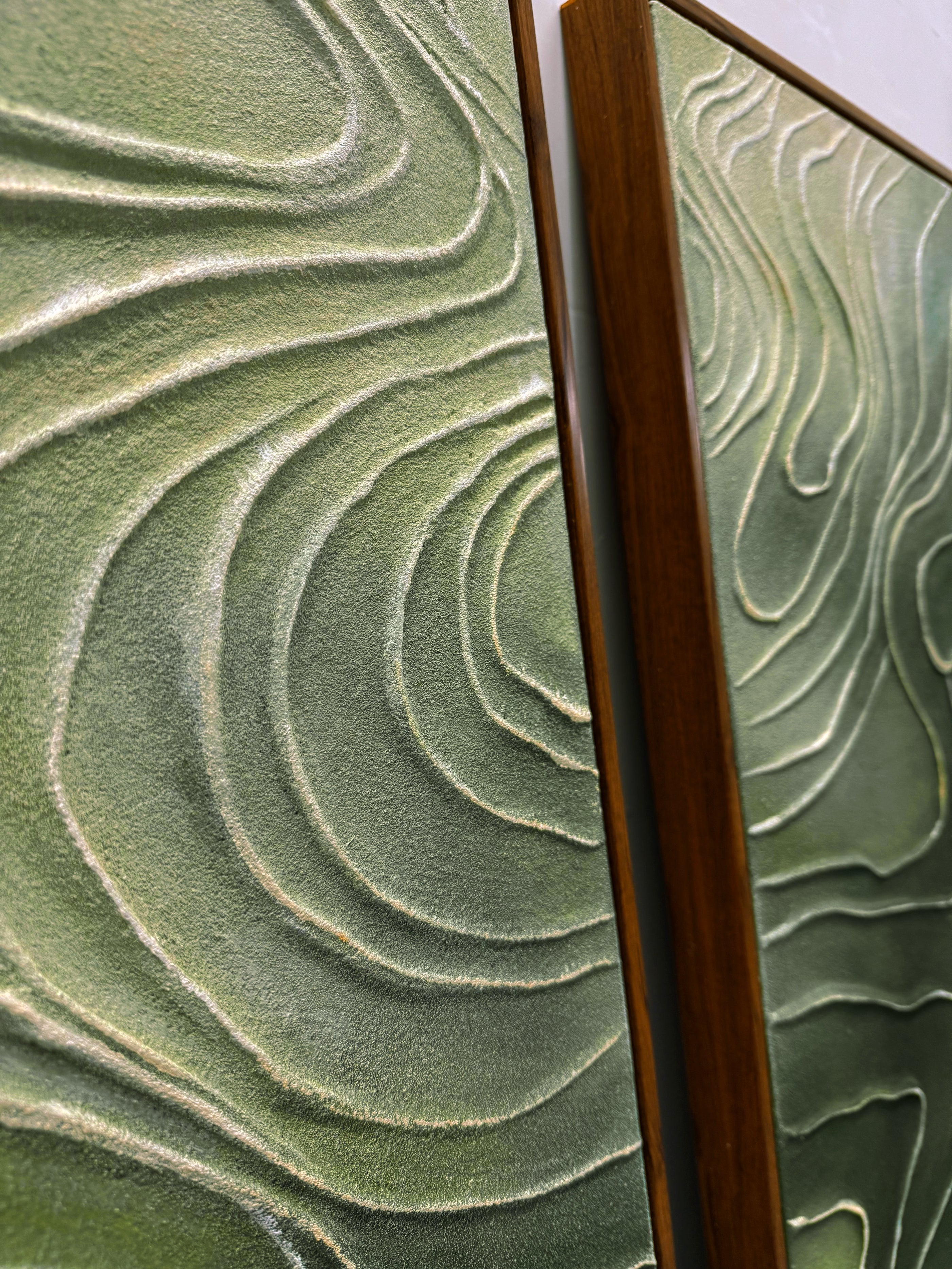 Green 3D Textured Abstract Painting Modern Living Room Wall Decor AURA173