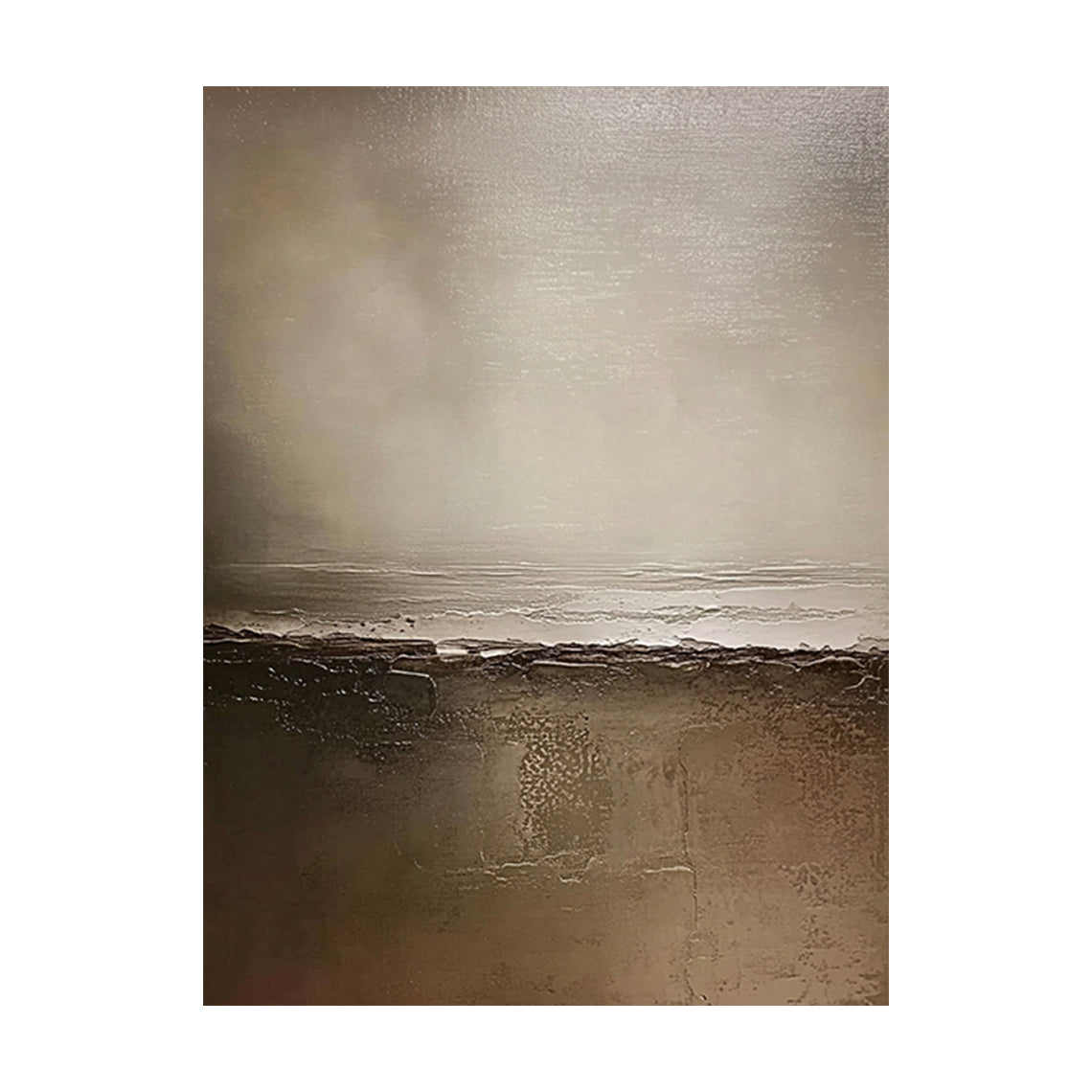 General Abstract Brown Artwork Tactile Impasto Surface Modern Organic Sculpted Canvas Piece AURA649