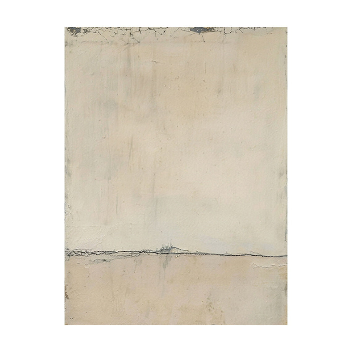 Wabi Sabi Beige Modern Organic Cracked Distressed Tactile Plaster Wall Art Piece AURA570