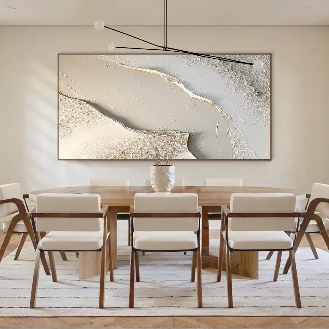 Abstract Earth Texture Wall Art-Soft Sand Tones-AURA010