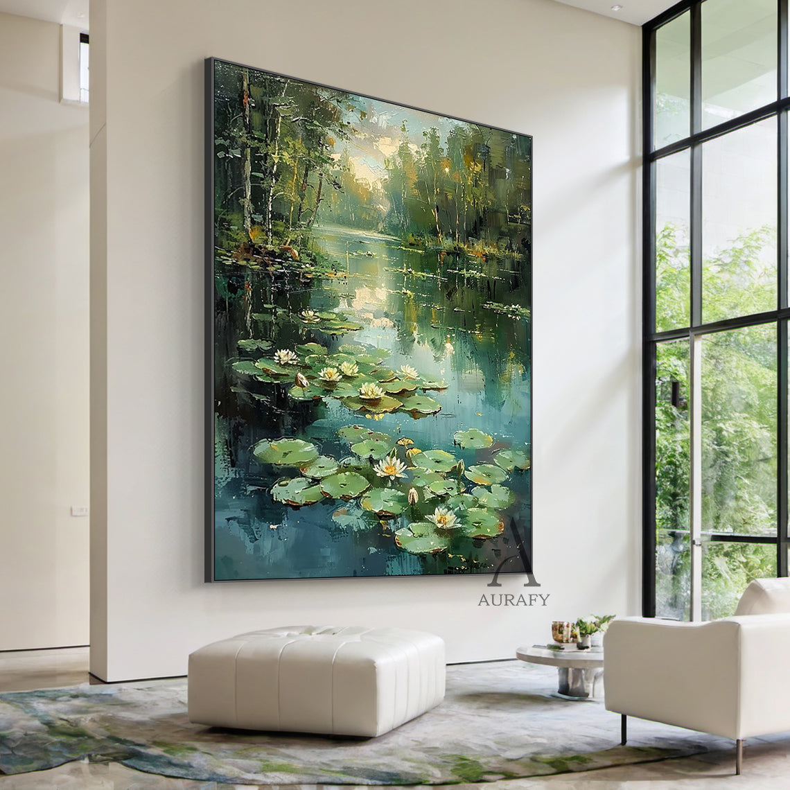 Nature-Inspired Green Landscape Wall Art for Home Decor AURA321