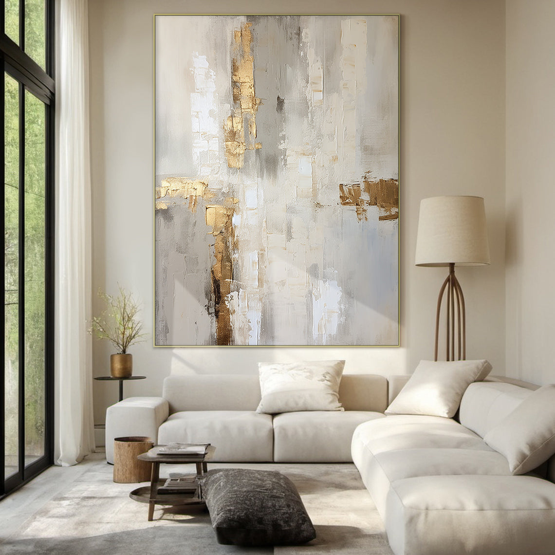 Soft Axis-Yellow & Gray Spatial Field-AURA096