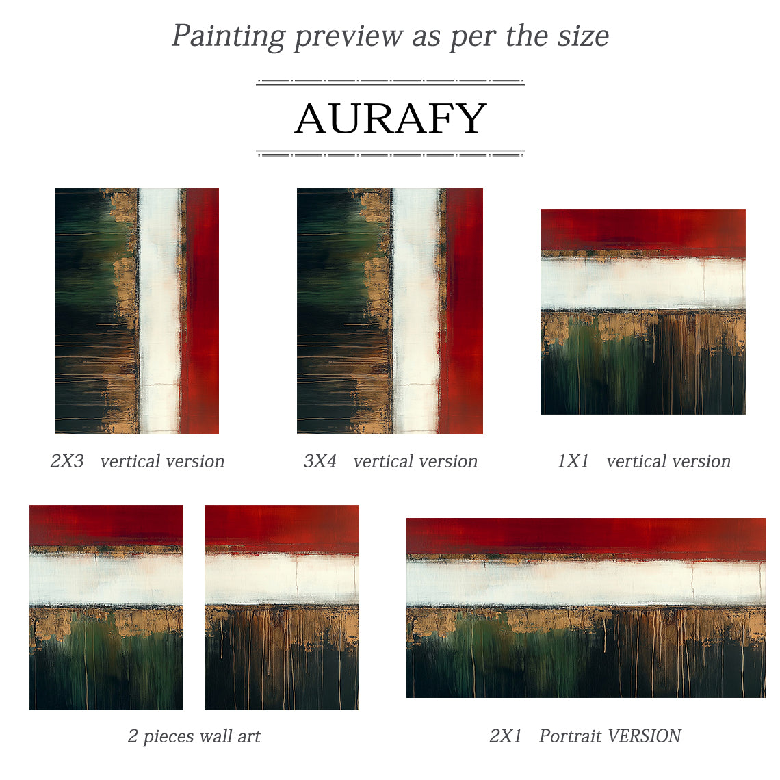General Abstract Red Yellow Wall Art for Home Decor AURA383