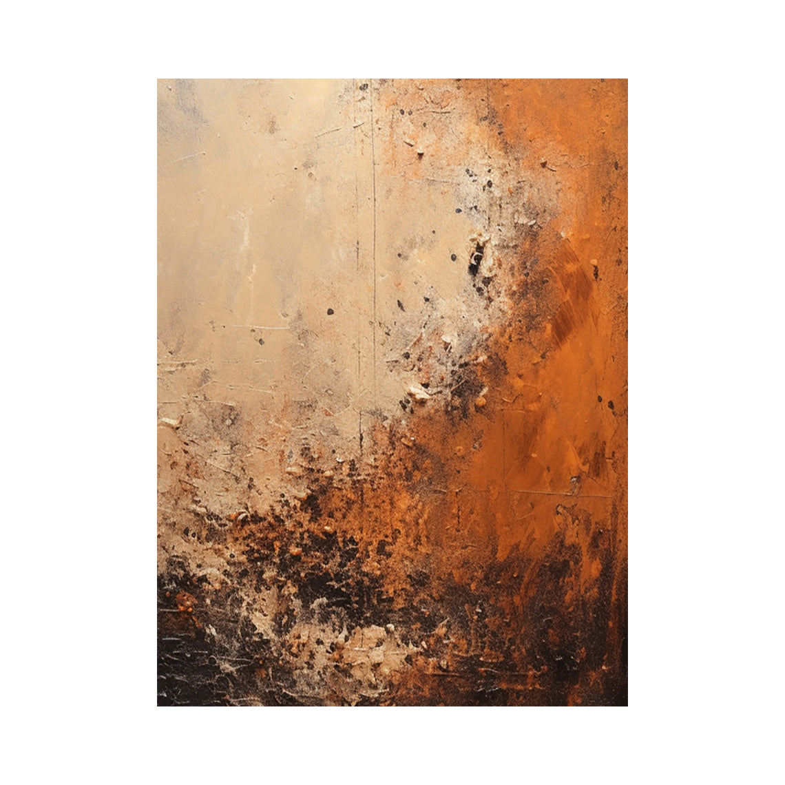 Wabi Sabi Wall Art Textured Brown Red Rustic Tactile Plaster Abstract Minimalist Japandi Modern Decor AURA791