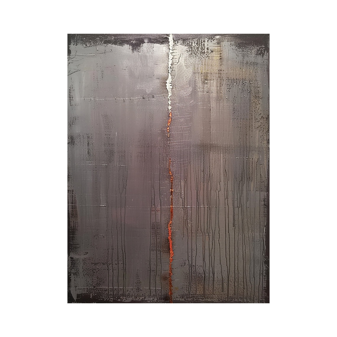 Plaster Textured Grey Black Burnt Orange Accent Japandi Minimalist Tactile Abstract Wall Art AURA795