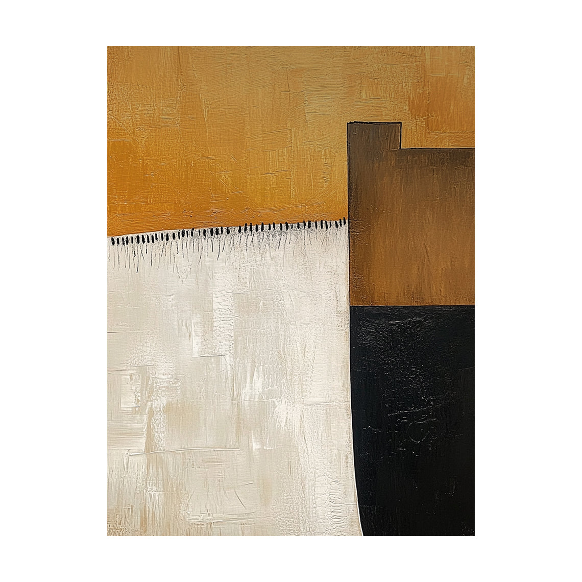 Abstract Brown Beige Wall Art Tactile Brush Stroke Thick Textured Modern Organic Piece AURA641